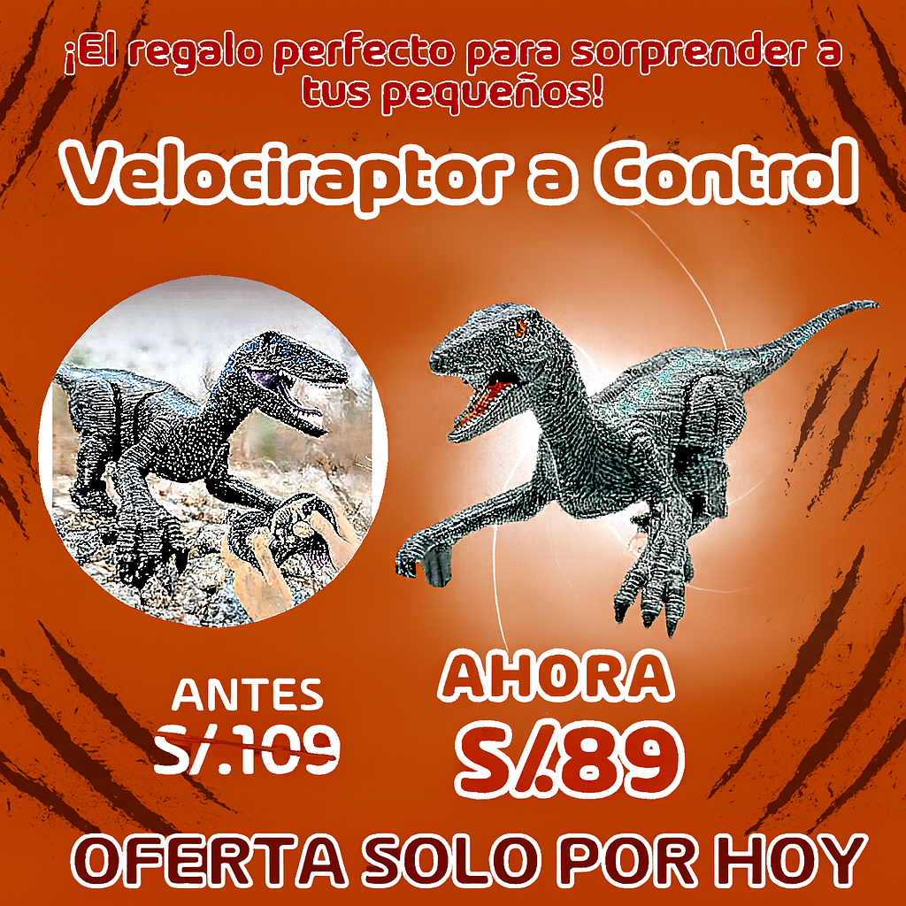 DINO VELOCIRAPTOR BEAST™ - CONTROL REMOTO