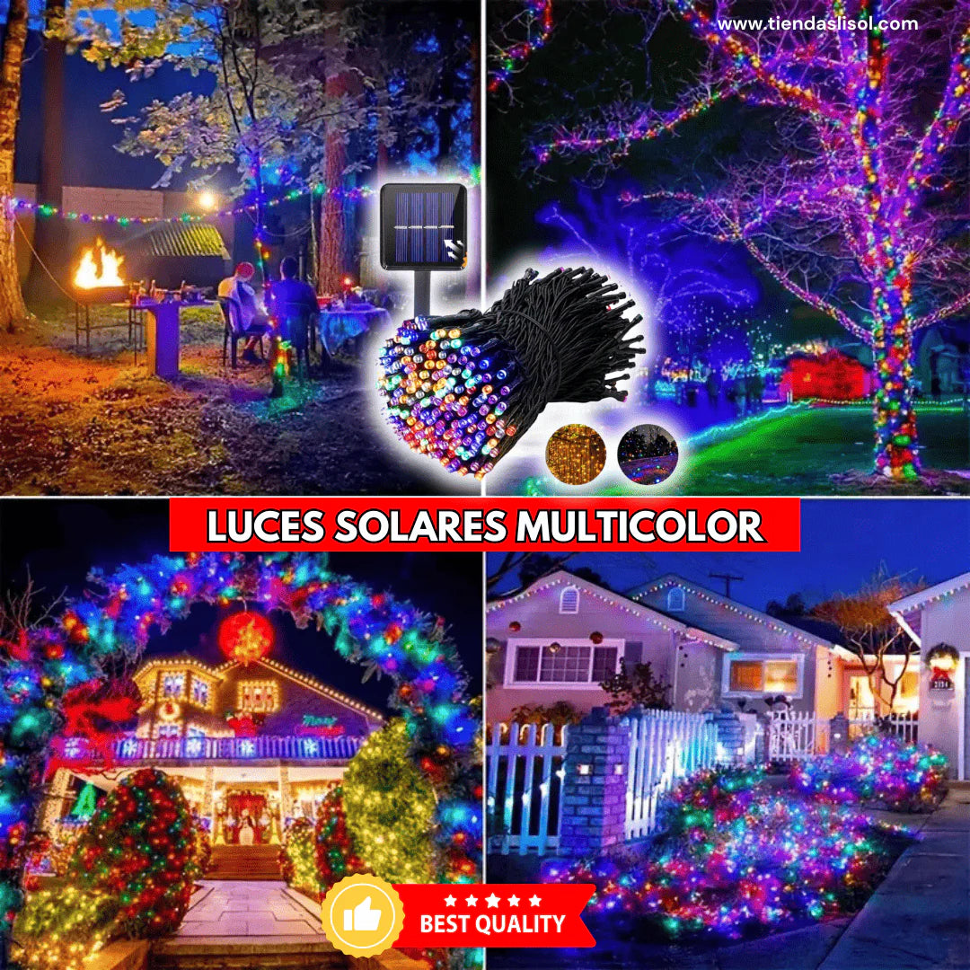 LUCES NAVIDEÑAS CON PANEL SOLAR 30M - RESISTENTES AL AGUA