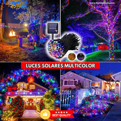 LUCES NAVIDEÑAS CON PANEL SOLAR 30M - RESISTENTES AL AGUA